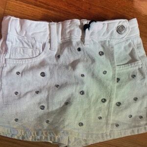 White Kids Skort with Silver Accents